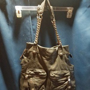 B. Makowsky Black Leather Hobo